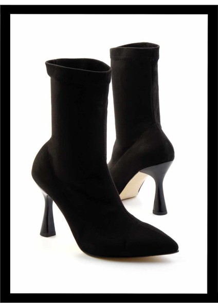 Siyah Streç Kadın Bot & Bootie K02992113017