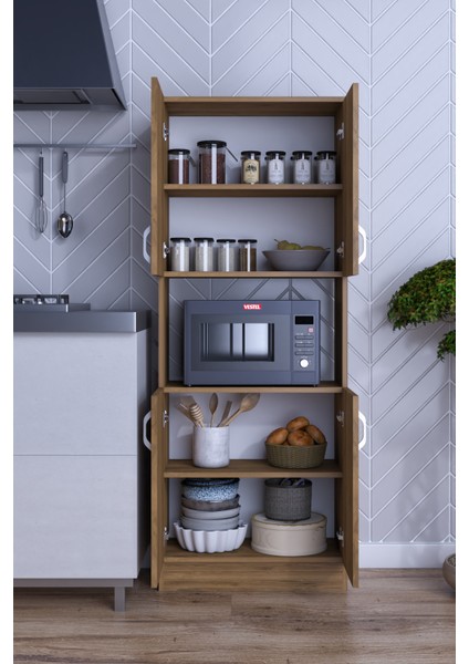 Rafineri Roma Çok Amaçlı Dolap Kapaklı Bölmeli Mikrodalga Fırın Mutfak Balkon Banyo Mdf modelleri