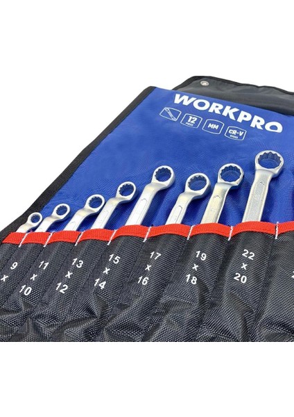 WP202510 6-32MM 12 Parça Cr-V Profesyonel Iki Ağızlı Yıldız Anahtar Takımı + Bez Taşıma Kılıfı