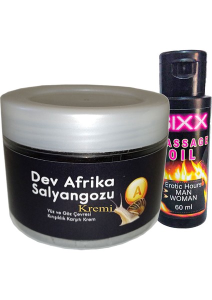 (Ksıxx:26 Afrikasalyangozu Kremi Yaşlanma Kàrşıtı Dev Salyangoz 100ML + 60 ml Sıxx Masaj Yağı