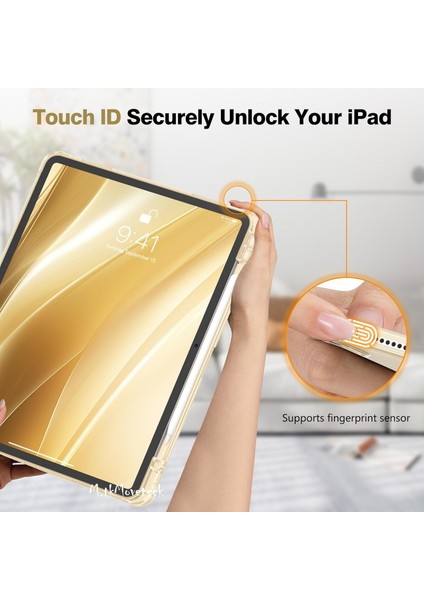 MTK Moveteck İpad Air 13 2024 Uyumlu Kılıf Akıllı Smart Uyku Modlu Pen Kalem Bölmeli Katlanabilir Renkli Standlı
