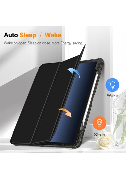 MTK Moveteck İpad Air 13 2024 Uyumlu Kılıf Akıllı Smart Uyku Modlu Pen Kalem Bölmeli Katlanabilir Renkli Standlı