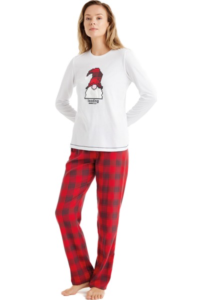 Kadın Pijama Takımı 51622 - Beyaz