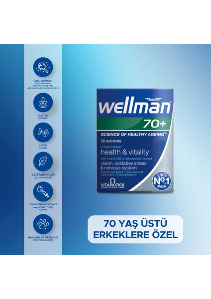 Vitabiotics Wellman 70+ 30 Tablet