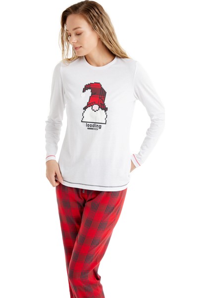 Kadın Pijama Takımı 51622 - Beyaz modelleri