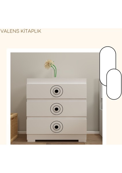 Valenns ( S ) 3 Çekmeceli Çok Amaçlı Dolap,Şifonyer Beyaz-Beyaz