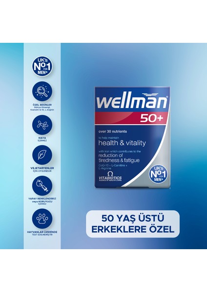 Vitabiotics Wellman 50+ 30 Tablet