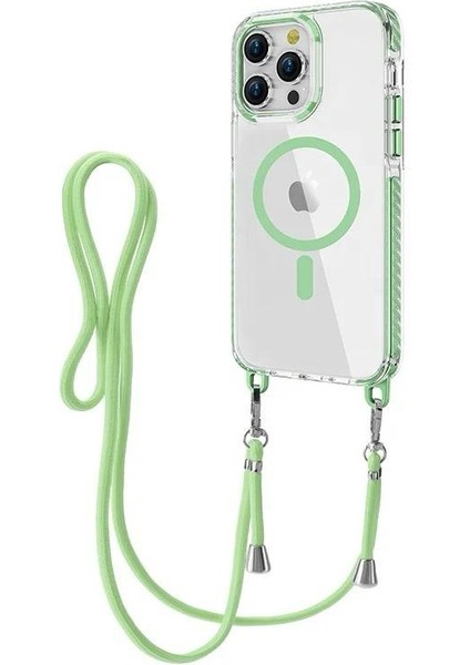 Apple iPhone 15 Pro Max Kılıf Crossbody Magsafe Özellikli Boyun Askılı Kılıf