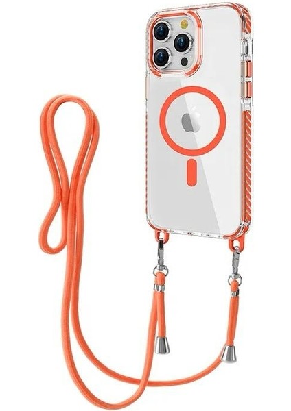 Apple iPhone 15 Pro Max Kılıf Crossbody Magsafe Özellikli Boyun Askılı Kılıf