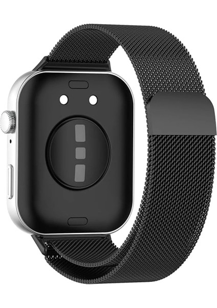 Huawei Watch Fit 3 / Fit 4 / Fit 4 PRO ile Uyumlu Kordon Hasır Örgü Metal Mıknatıslı Kayış