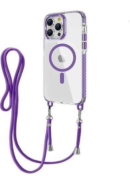 Apple iPhone 15 Pro Max Kılıf Crossbody Magsafe Özellikli Boyun Askılı Kılıf