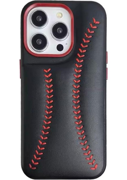 Apple iPhone 14 Pro Kılıf Baseball Desenli Spor Dikişli Içi Süet Kapak