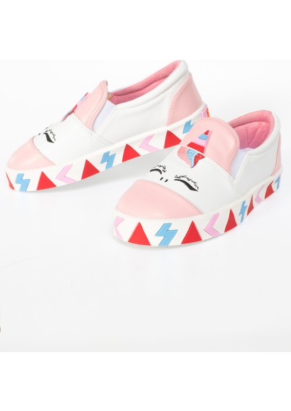 Unicorn Beyaz Lastikli Kız Sneakers