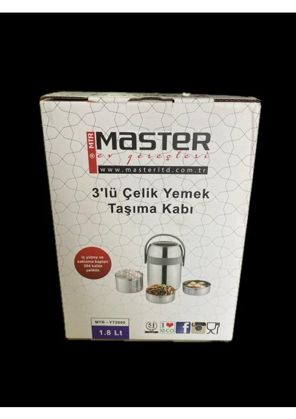 Mtr-Yt 1800 3lü Çelik Yemek Termosu Sefer Tası 1,8 Litre