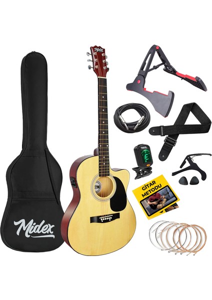 RG-560NT Pack Natural Elektro Akustik Gitar Full Set Ekolayzerli 40 İnç 4/4 Yetişkin