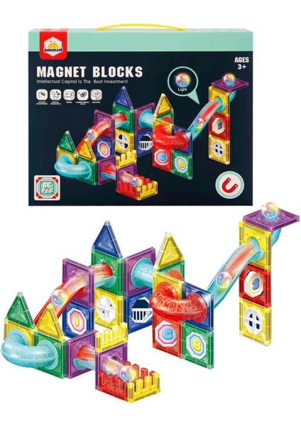 Işıklı Manyetik Bloklar 66 Parça
