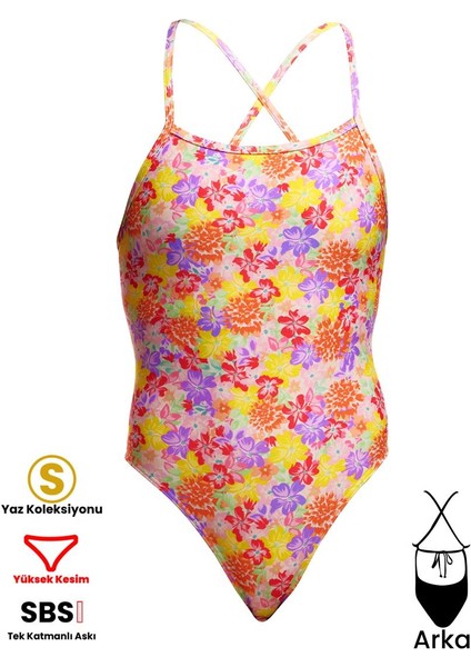Tmt Summer Garden Kadın Antrenman Mayo, Sırt Bağlamalı