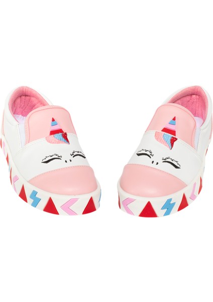 Unicorn Beyaz Lastikli Kız Sneakers