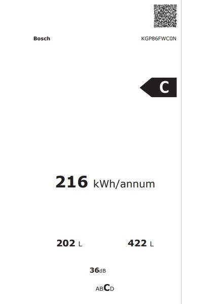 KGP86FWC0N C Enerji Sınıfı 624 Lt No Frost Buzdolabı