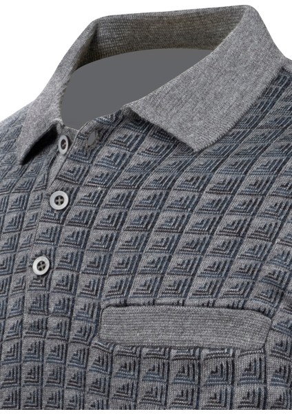 Erkek Polo Yaka Triko Kazak Desenli Kol ve Bel Lastikli Çelik Örgü Klasik Kalıp - 5002F modelleri