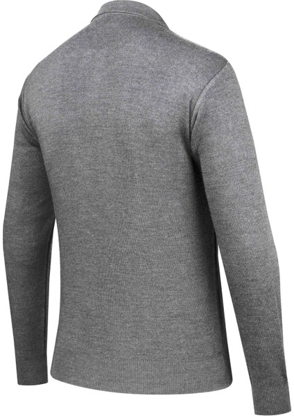 Erkek Polo Yaka Triko Kazak Desenli Kol ve Bel Lastikli Çelik Örgü Klasik Kalıp - 5002F fırsatları