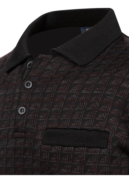 Erkek Polo Yaka Triko Kazak Desenli Kol ve Bel Lastikli Çelik Örgü Klasik Kalıp - 5002F modelleri