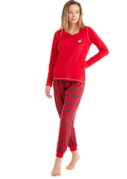 Kadın Pijama Takımı 51623 - Kırmızı modelleri