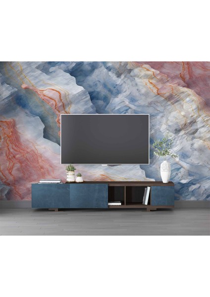 3 Boyutlu Renkli Mermer Görünümlü Duvar Kağıdı modelleri