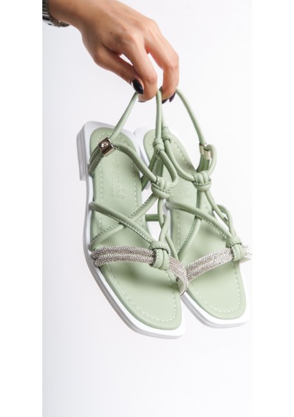 ARTI ARTI AYAKKABI MİA026-1513 Günlük Kadın Yeşil Tatil Sandaleti fiyatları