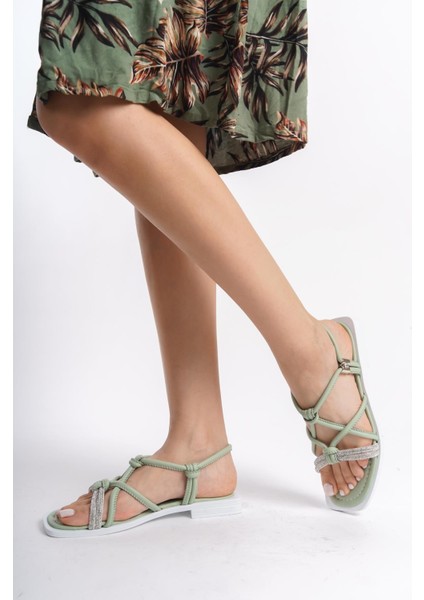 ARTI ARTI AYAKKABI MİA026-1513 Günlük Kadın Yeşil Tatil Sandaleti fırsatları