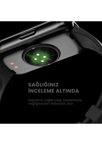 EVO2 Bluetooth 5.2 1.47” Ekran 1 ATM Su Geçirmez iOS&Android Uyumlu 24+ Spor Modu Nabız Spor Kan Oksijen Takibi Akıllı Bileklik Siyah