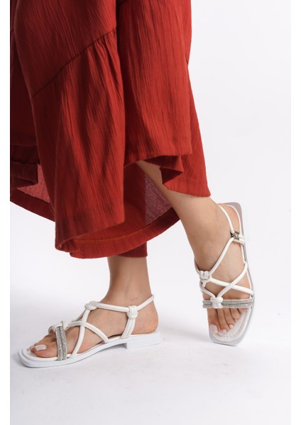 ARTI ARTI AYAKKABI MİA026-1513 Günlük Kadın Beyaz Tatil Sandaleti fırsatları