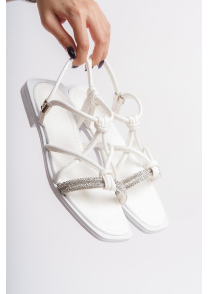 ARTI ARTI AYAKKABI MİA026-1513 Günlük Kadın Beyaz Tatil Sandaleti fiyatları