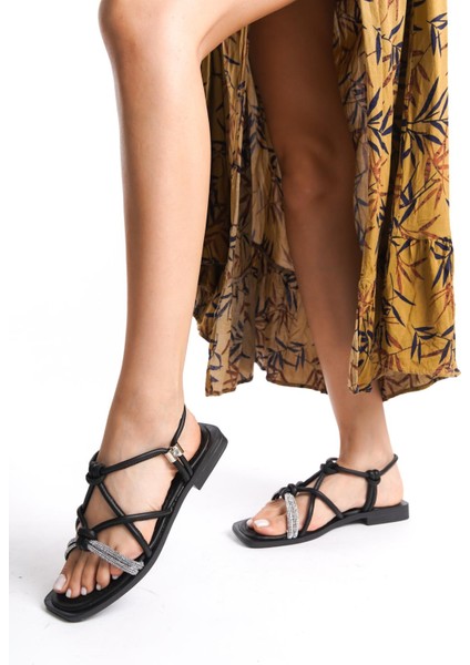 ARTI ARTI AYAKKABI MİA026-1513 Günlük Kadın Siyah Tatil Sandaleti fırsatları