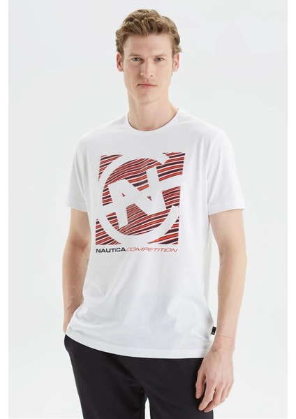 Pamuk Logo Baskılı Bisiklet Yaka Standart Fit T Shirt Erkek T Shirt V35409T 1Bw