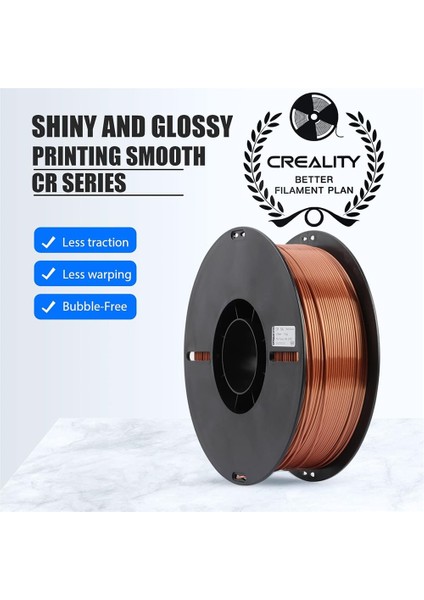 Creality Cr-Silk Pla 1,75MM 3D Baskı Filament 1kg - Kırmızı Bakır