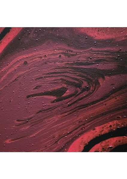 Kırmızı Siyah Girdap Tablosu - Akrilik Boya - Yanları Boyalıdır