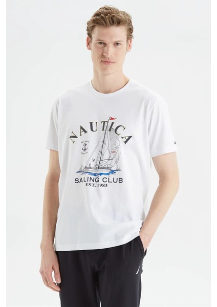 Baskılı Pamuk Standart Fit Bisiklet Yaka T Shirt Erkek T Shirt V35474T 1Bw