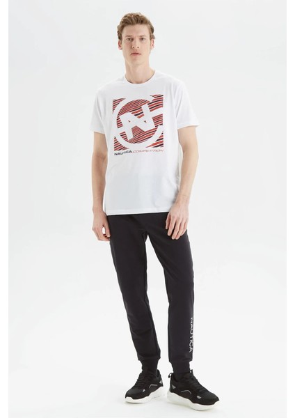 Pamuk Logo Baskılı Bisiklet Yaka Standart Fit T Shirt Erkek T Shirt V35409T 1Bw fiyatları