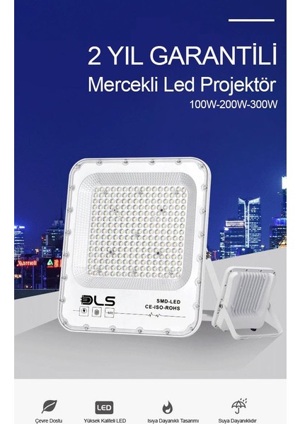 200W Projektör Dls Park Bahçe Site Çevre  Bina Tabela Dış Mekan LED Lamba