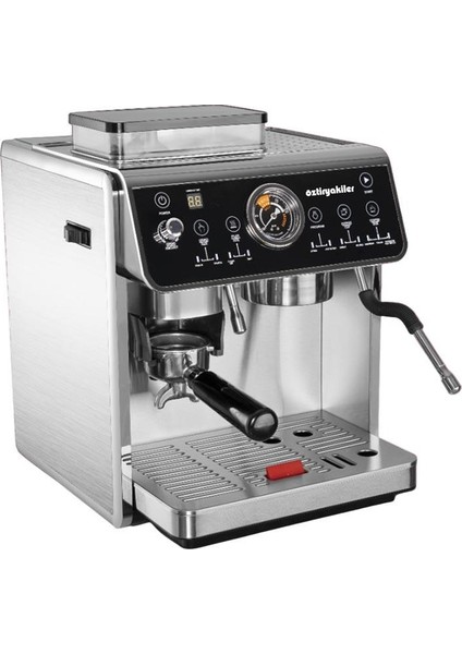 Mini Barista Espresso Kahve Makinesi 2800 W Kahve Değirmeni dahil 2,7 Lt Su Tankı