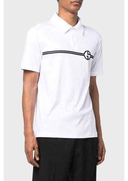 Logolu Pamuklu Polo Yaka T Shirt Erkek Polo Yaka T Shirt 3RSF70 Sjtkz F090