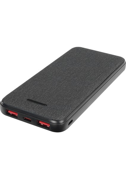 P108 10000MAH Prm PD20W+QC18W+HSC22.5W Kumaş Desen Siyah Taşınabilir Pil Şarj Cihazı Powerban