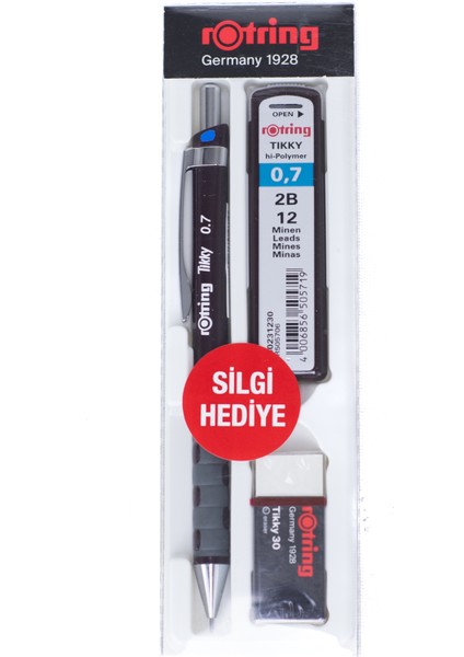 Oppland Kırtasiye Rotring Tikky 2b Uçlu Kalem Orijinal Silgi Hediyeli 0.7 mm Ergonomik Dayanıklı Set