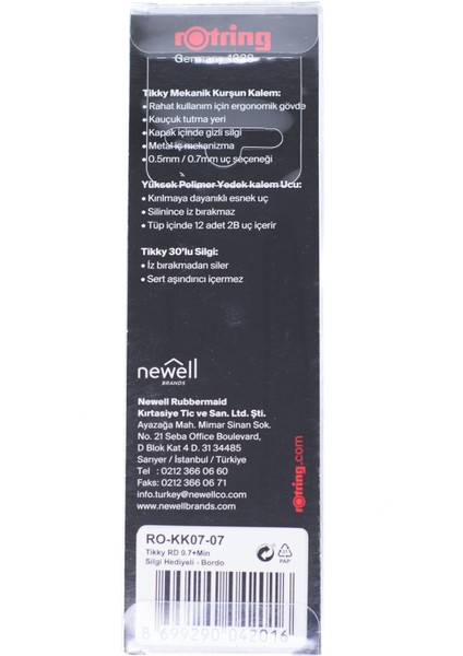 Oppland Kırtasiye Rotring Tikky 2b Uçlu Kalem Orijinal Silgi Hediyeli 0.7 mm Ergonomik Dayanıklı Set