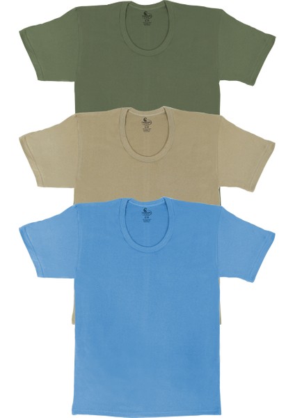 Erkek 3'lü Bisiklet Yaka Fanila