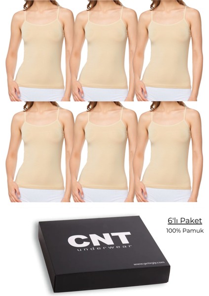 Kadın 6'lı Ribana Kumaş Ip Askılı Atlet Özel Kutusunda