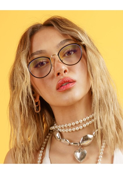 Linda Siyah Gözlük (Mavi Işık Filtreli)