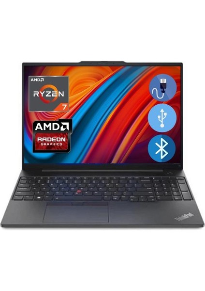 E16 Thınkpad 21JT0017TX ATL28 RYZEN7-7730U 40GB 1TB M.2 SSD 16" WİN 11 PRO Taşınabilir Bilgisayar