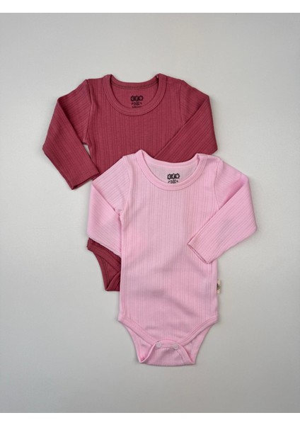 2'li Pamuklu Raporlu Uzun Kol Basic Bebek Body